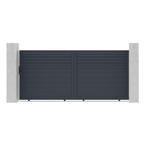 Portail coulissant 3,5m CARPATIA H.160cm aluminium gris