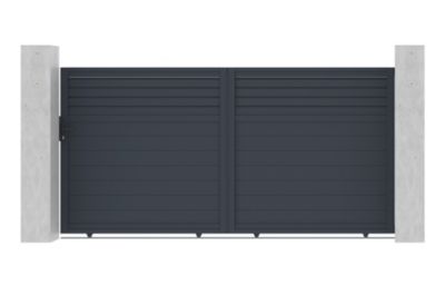 Portail coulissant 3,5m CARPATIA H.180cm aluminium gris