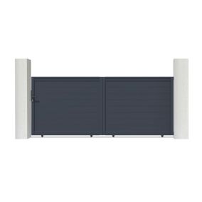 Portail coulissant 3,5m EIGER H.140cm aluminium gris