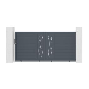 Portail coulissant 3,5m LIFE H.140cm aluminium gris