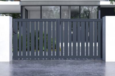 Portail coulissant 3,5m VEYMONT H.160cm aluminium gris