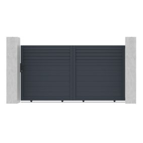 Portail coulissant 3m CARPATIA H.160cm aluminium gris