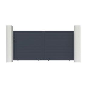 Portail coulissant 3m EIGER H.160cm aluminium gris