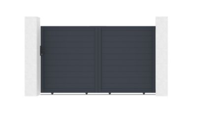 Portail coulissant 3m EIGER H.180cm aluminium gris