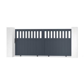 Portail coulissant 3m SANTIS H.140cm aluminium gris