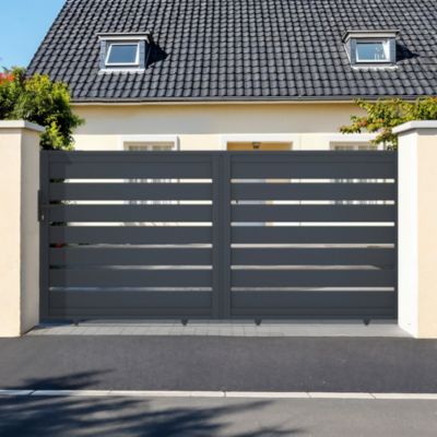 Portail coulissant 3m VOGEL H.140cm aluminium gris