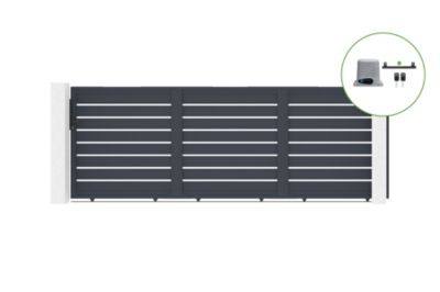 Portail coulissant 4,5m VOGEL H.160cm alu + motorisation RANGER C300