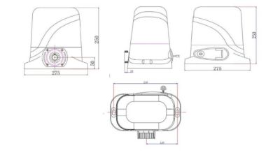 Portail coulissant 4,5m VOGEL H.160cm alu + motorisation RANGER C300