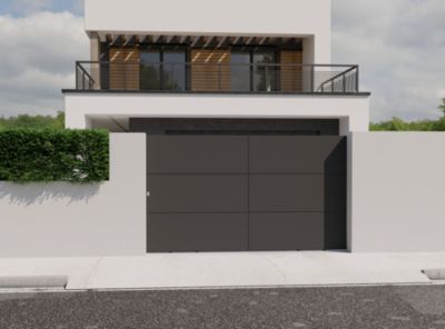 Portail coulissant 4ALU aluminium Plenus gris 7016 - 410 x h.160 cm
