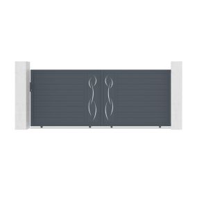 Portail coulissant 4m LIFE H.160cm aluminium gris