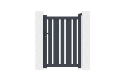 Portail coulissant 4x1,4m VEYMONT + Portillon 1m VEYMONT H.1,4m gris
