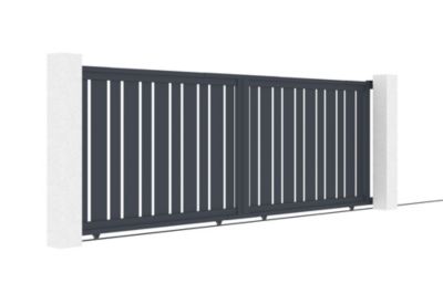 Portail coulissant 4x1,4m VEYMONT + Portillon 1m VEYMONT H.1,4m gris
