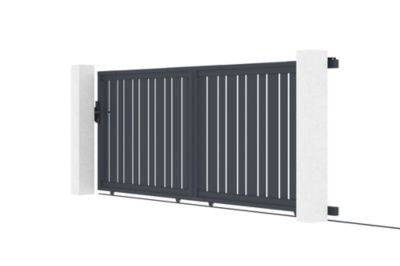 Portail coulissant 4x1,4m VEYMONT + Portillon 1m VEYMONT H.1,4m gris