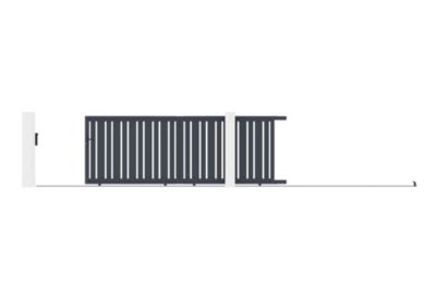 Portail coulissant 4x1,4m VEYMONT + Portillon 1m VEYMONT H.1,4m gris