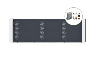 Portail coulissant 5m ARLBERG H.160cm alu + motorisation TANKER C600