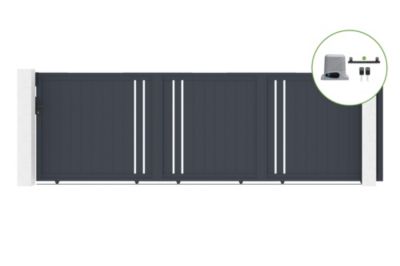 Portail coulissant 5m GIONA H.160cm alu + motorisation RANGER C300