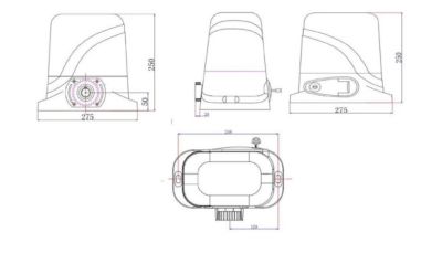 Portail coulissant 5m GIONA H.160cm alu + motorisation TANKER C600