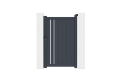 Portail coulissant 5m GIONA H.160cm alu + portillon GIONA H160 GRIS