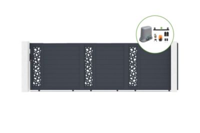 Portail coulissant 5m SUNNY H.160cm alu + motorisation TANKER C600