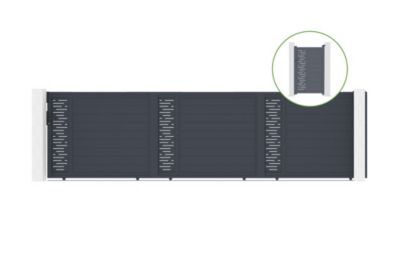 Portail coulissant 6m ARLBERG H.160cm alu + portillon ARLBERG H160 GRIS