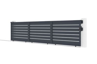 Portail coulissant 6m VOGEL H.140cm alu + 2 poteaux + moteur RANGER C300