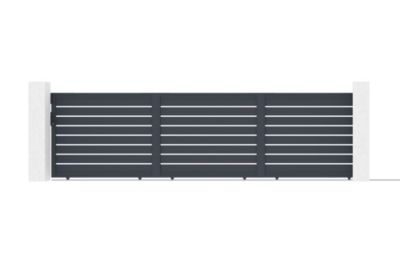Portail coulissant 6m vogel H.160cm aluminium gris