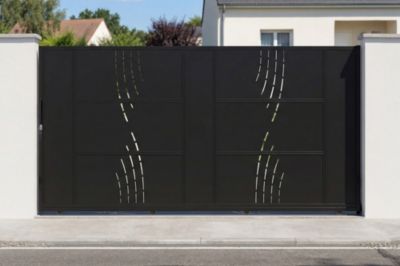 Portail coulissant acier 3,5m NALI VELETA H.180cm noir