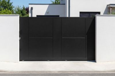 Portail coulissant acier 3m NALI H.180cm noir