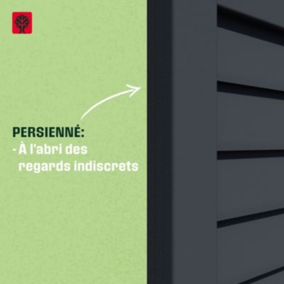 Portail coulissant aluminium gris persienné l.360 x H. 163 x P.4cm Klikstrom Neva