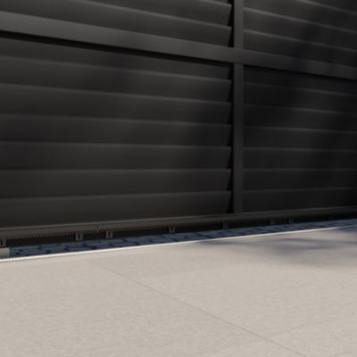 Portail coulissant aluminium gris persienné l.360 x H. 163 x P.4cm Klikstrom Neva