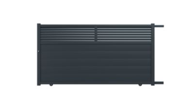 Portail coulissant aluminium Nazaré anthracite - 410 x h.163,4 cm