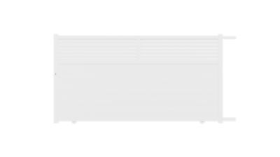 Portail coulissant aluminium Nazaré blanc - 360 x h.163,4 cm