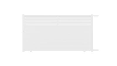 Portail coulissant aluminium Nazaré blanc - 410 x h.163,4 cm