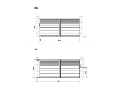 Portail coulissant aluminium persienné L416 x H180 cm anthracite - VIAZO