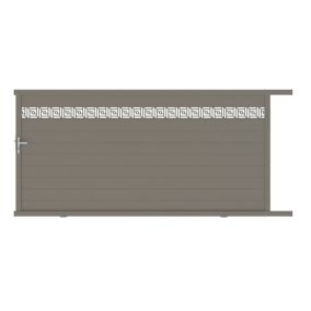 Portail coulissant auteuil orient 350x174,1 cm Gris beige 7006 Jardimat