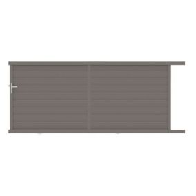 Portail coulissant cesson 350x155,1 cm Gris taupe 2900 Jardimat