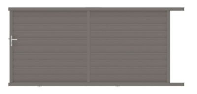 Portail coulissant cesson 350x171 cm Gris taupe 2900 Jardimat