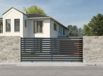 Portail coulissant CROZON 4,10X1,60 m GRIS 70