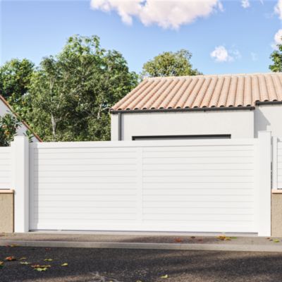 Portail coulissant en aluminium AZYR 4.06X1.39 9016