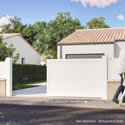 Portail coulissant en aluminium AZYR 4.06X1.39 9016