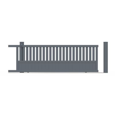 Portail coulissant en aluminium Duny 3.56X1.20m gris anthracite 7016