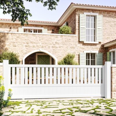 Portail coulissant en aluminium Duny - 356 x h.120 cm blanc 9016