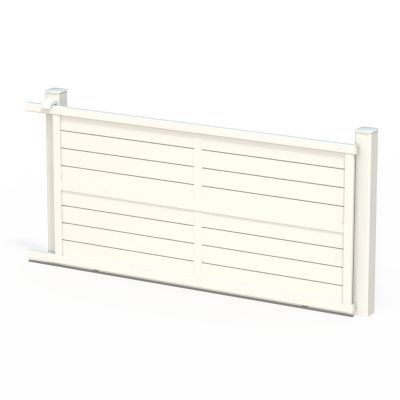 Portail coulissant en aluminium Ily 3.56X1.77m blanc 9016