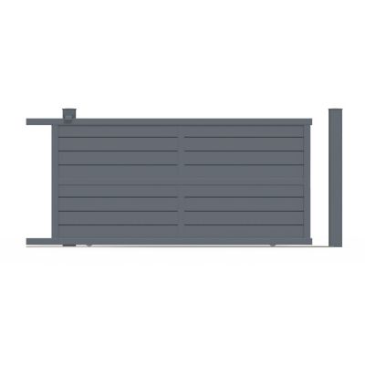 Portail coulissant en aluminium Ily 3.56X1.77m gris anthracite 7016