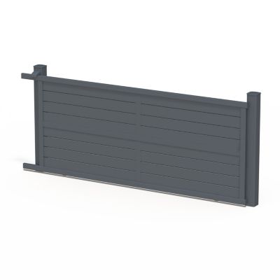 Portail coulissant en aluminium Ily 4.06X1.77m gris anthracite 7016