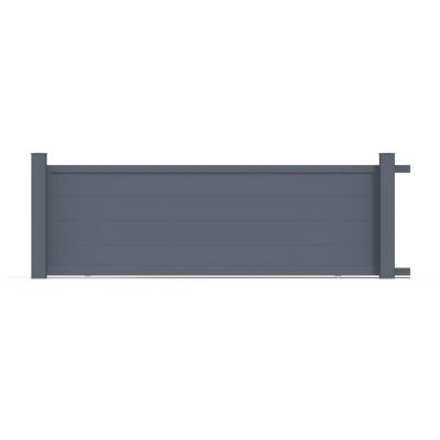 Portail coulissant en aluminium Maryn 4.06X1.35 gris anthracite 7016