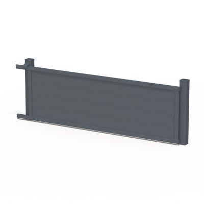 Portail coulissant en aluminium Maryn 4.06X1.35 gris anthracite 7016