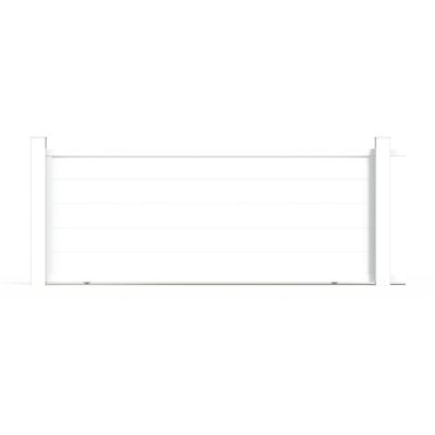 Portail coulissant en aluminium Maryn 4.06X1.65m blanc 9016