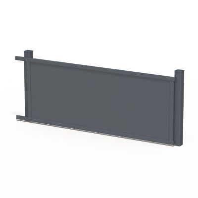 Portail coulissant en aluminium Maryn 4.06X1.65m gris anthracite 7016