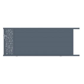 Portail coulissant frejus conceptuel 350x142,3 cm Gris anthracite 7016 Jardimat